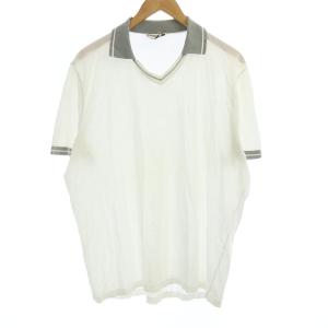 コットンVネックポロシャツ ホワイト