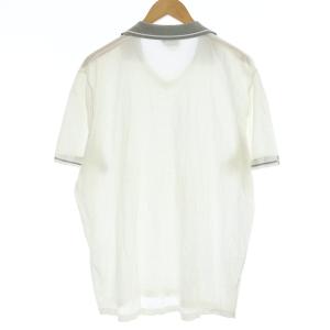 HERMES コットンVネックポロシャツ ホワイト