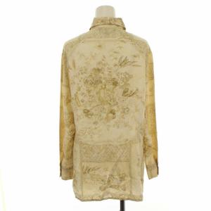 ETRO 総柄サテンシャツ 46 ベージュ