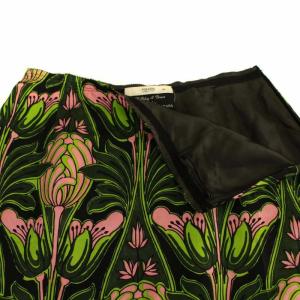 PRADA 花柄シルクタイトスカート グリーン