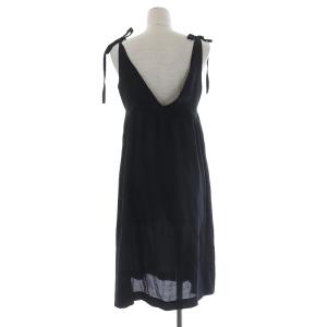 DOLCE&GABBANA キャミワンピース ひざ丈 フレア リボン 40 L ブラック GY