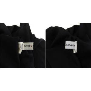 DOLCE&GABBANA キャミワンピース ひざ丈 フレア リボン 40 L ブラック GY