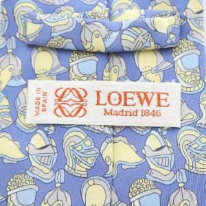 LOEWE REAL ARMERIA ネクタイ レギュラータイ 総柄 シルク ブルー イエロー