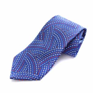 シルク総柄ネクタイ ブルー