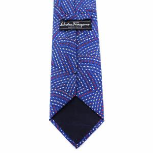 Salvatore Ferragamo シルク総柄ネクタイ ブルー