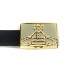 Vivienne Westwood オーブバックル ベルト レザー グレー オフホワイト