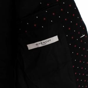 GIVENCHY 総柄 シングル テーラードジャケット ウール S 黒