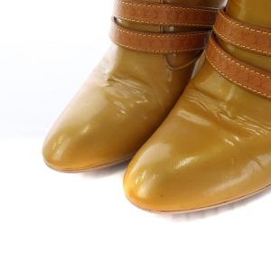 LOUIS VUITTON ヴェルニ ロングブーツ 36 イエローゴールド