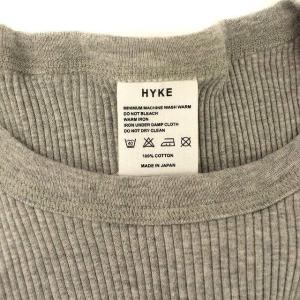 HYKE カットソー リブ コットン グレー