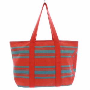 TORY BURCH ロゴボーダートートバッグ レッド