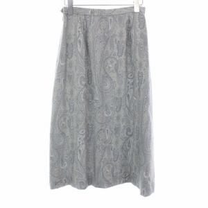 Aquascutum スカート ペイズリー柄 ウール シルク混 9 グレー