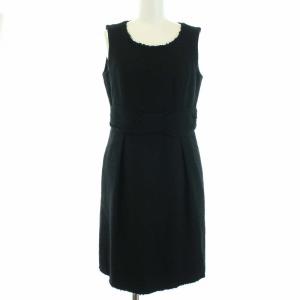 TO BE CHIC ワンピース 2WAY 半袖 ノースリーブ ひざ丈 38 ブラック