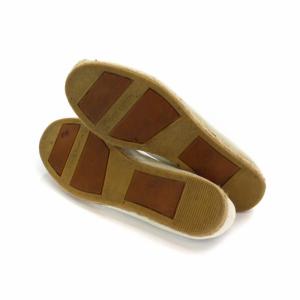 TORY BURCH ギャザーシューズ エスパドリーユ パンプス ロゴ レザー 23.5cm オフホワイト