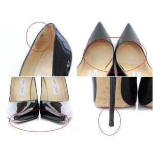 JIMMY CHOO エナメルポインテッドトゥピンヒール 36.5 ブラック