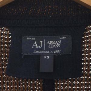 ARMANI JEANS AJ ニットジャケット シングル 2B ノーベント XS ネイビー