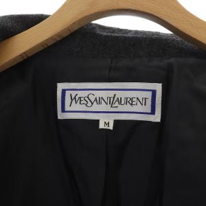 YVES SAINT LAURENT テーラードジャケット ベスト 2点セット ウール 9 M チャコールグレー 