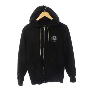 裏パイルジップアップパーカー S ブラック