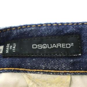 DSQUARED2 デニムパンツ ジーンズ ストレート ペイント ダメージ加工 イタリア製 46 インディゴ