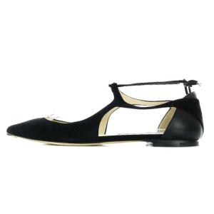 JIMMY CHOO VANESSA FLAT フラットシューズ スエード レザー 38 ブラック