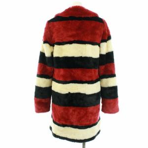 alice + olivia フェイクファーボーダーコート マルチカラー