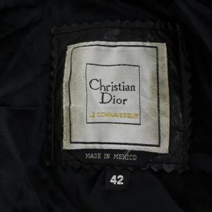 Christian Dior レザージャケット ライダースジャケット ジップアップ 42 ブラック