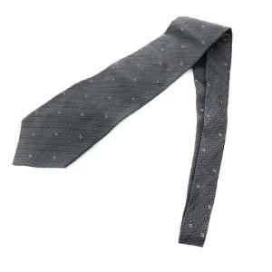 FENDI ネクタイ レギュラータイ シルク混 ロゴ グレー