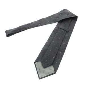 FENDI ネクタイ レギュラータイ シルク混 ロゴ グレー