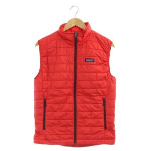 中綿ベスト ジップアップ スタンドカラー ロゴマーク S レッド 84241