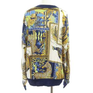 Salvatore Ferragamo カットソー 総柄 孔雀 シルク100％ 長袖 ONE マルチカラー