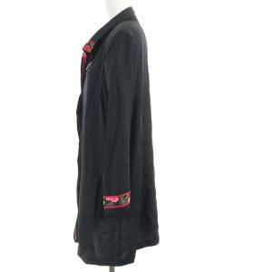 LEONARD FASHION ロングコート 花柄 シルク L 黒