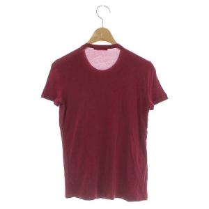 PRADA カットソー Tシャツ 半袖 ギャザー XS ボルドー