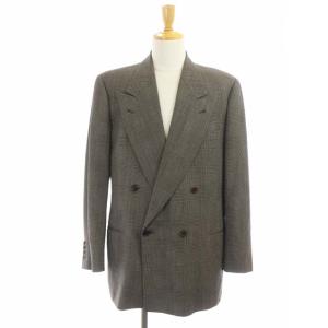 VALENTINO スーツ セットアップ 上下 ジャケット ダブル パンツ チェック 50 グレー