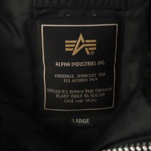 ALPHA INDUSTRIES フードファー付きフライトジャケット L ブラック