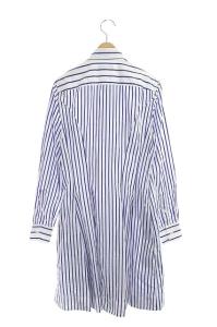 POLO RALPH LAUREN ロゴ刺繍ストライプひざ丈ワンピース 4 ブルー