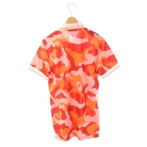 MARK&LONA 総柄ラメスカルポロシャツ M オレンジ