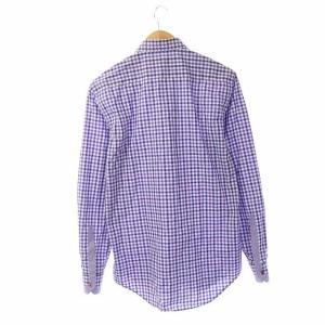 ETRO シャツ 長袖 ギンガムチェック 39 ブルー パープル ホワイト