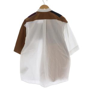 TOMORROWLAND シャツ カジュアル ニット 切替 半袖 S ホワイト ブラウン ネイビー ワインレッド IBO17