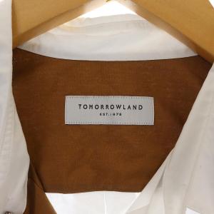 TOMORROWLAND シャツ カジュアル ニット 切替 半袖 S ホワイト ブラウン ネイビー ワインレッド IBO17