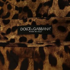 DOLCE&GABBANA レオパード柄タイトスカート 44 ブラウン