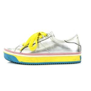 スニーカー ローカット レザー 36 シルバー色