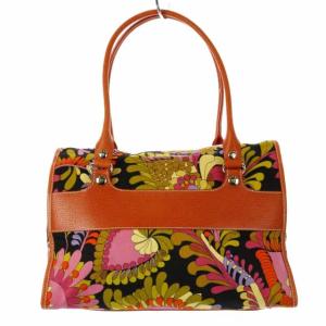 kate spade new york トートバッグ 花柄 レザー オレンジ