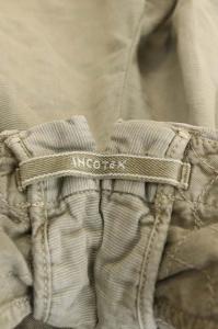 INCOTEX パンツ テーパード ボタンフライ カーキ