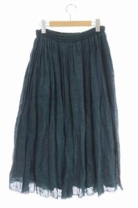 nest Robe リネンロングフレアスカート インディゴ