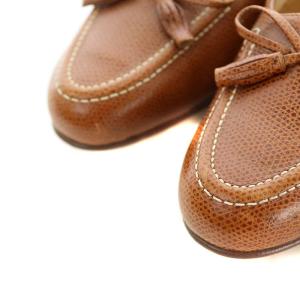 Salvatore Ferragamo フラットシューズ パンプス アーモンドトゥ リボン レザー 5 ブラウン