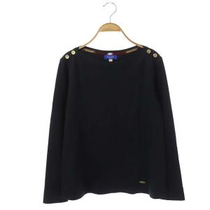 カットソー 長袖 ボートネック 38 ネイビー