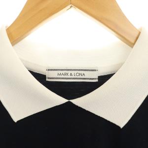 MARK&LONA 襟切替長袖カットソー ネイビー