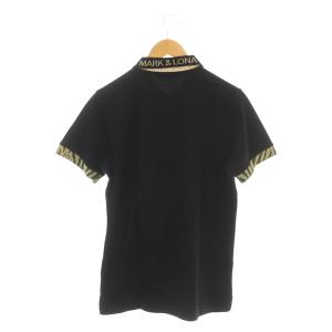 MARK&LONA ポロシャツ 半袖 刺繍 ラインストーン ラメ M ブラック