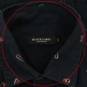 BLACK LABEL CRESTBRIDGE ハート柄長袖シャツ M ネイビー
