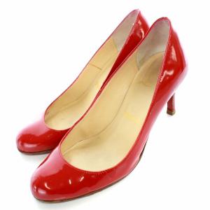 パンプス エナメル 34.5 レッド