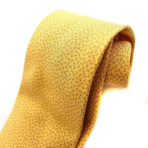 HERMES ネクタイ シルク H ロゴ 総柄 イエロー